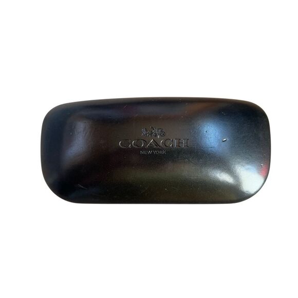 Coach Hard Glasses Case New York Black Leather Eyeglasses Clamshell -211 - Picture 1 of 8